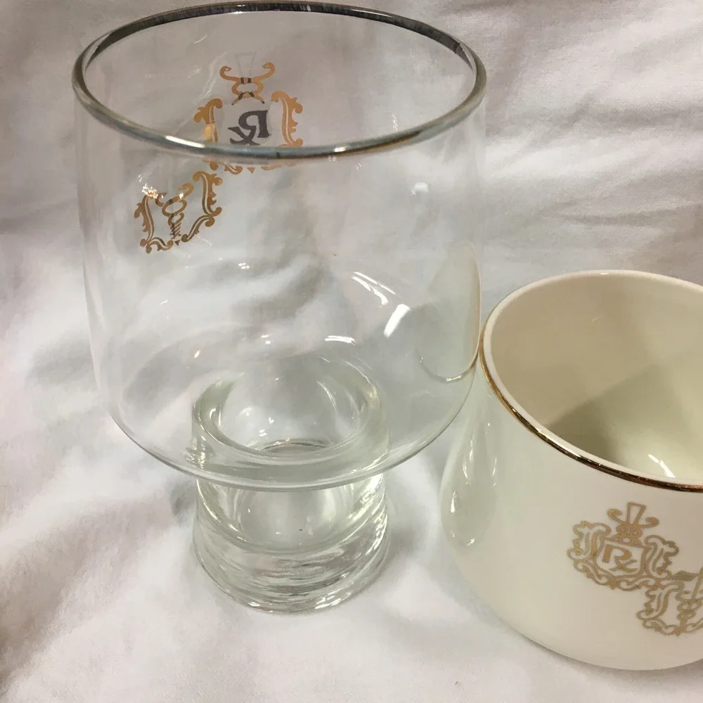 DOCTOR PHARMACIST Apothecary CADUCEUS RX GOLD RIM Coffee Cup‎ and Glass Set